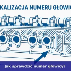 Schemat głowicy silnika 2.0 HDI z zaznaczonym miejscem na numer. Jak sprawdzić numer głowicy?
